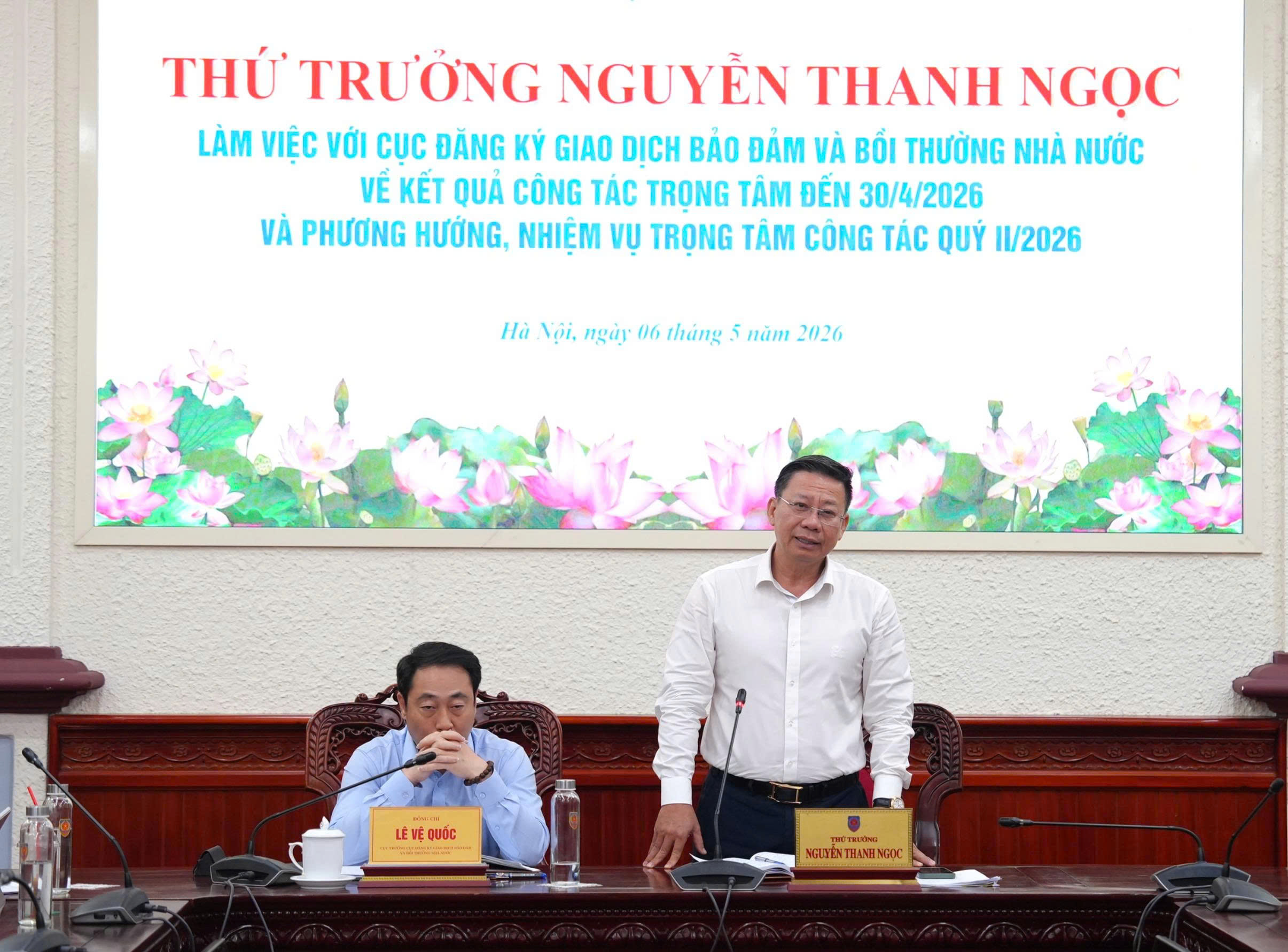 Thứ trưởng Nguyễn Thanh Ngọc làm việc với Cục Đăng ký giao dịch bảo đảm và Bồi thường nhà nước