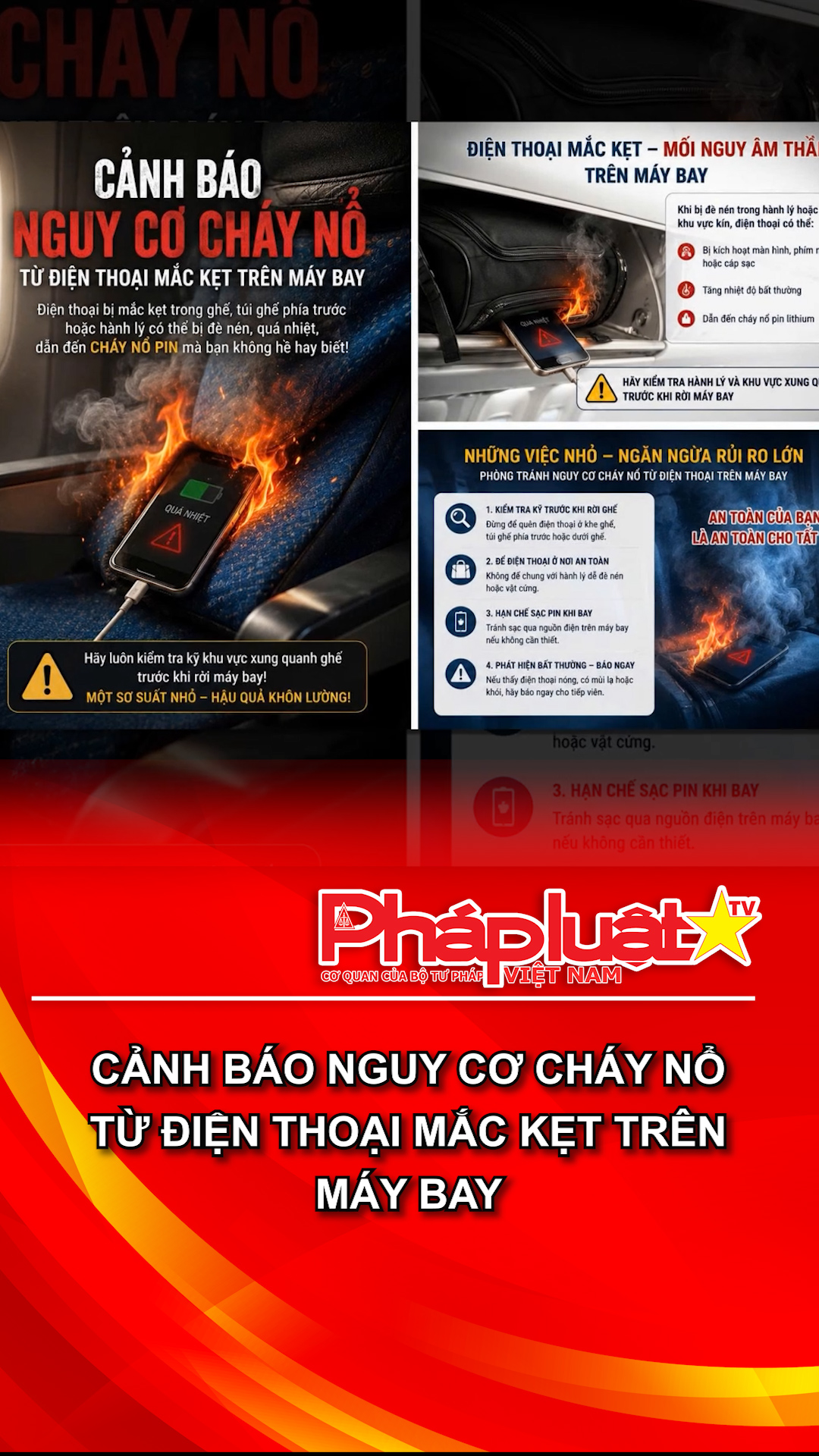 Cảnh báo nguy cơ cháy nổ từ điện thoại mắc kẹt trên máy bay
