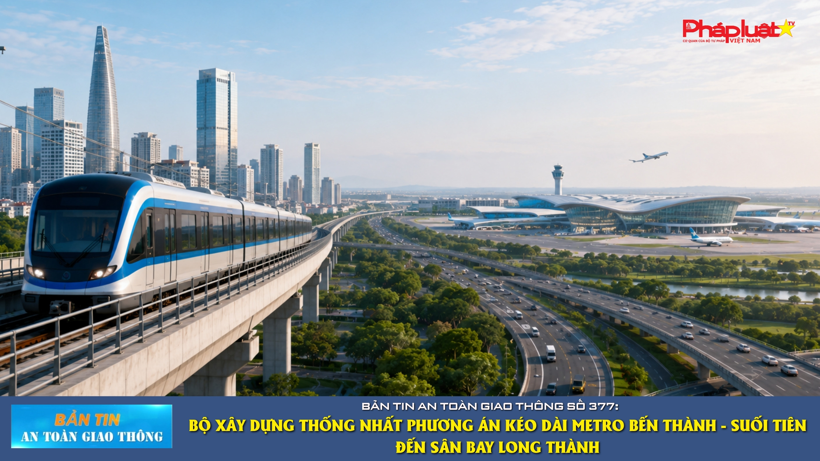 Bản tin An toàn Giao thông số 377: Bộ Xây dựng thống nhất phương án kéo dài metro Bến Thành - Suối Tiên đến Sân bay Long Thành