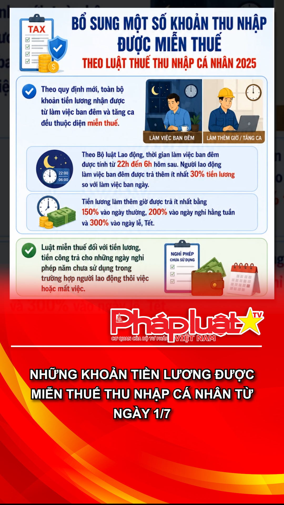 Những khoản tiền lương được miễn thuế thu nhập cá nhân từ 1/7
