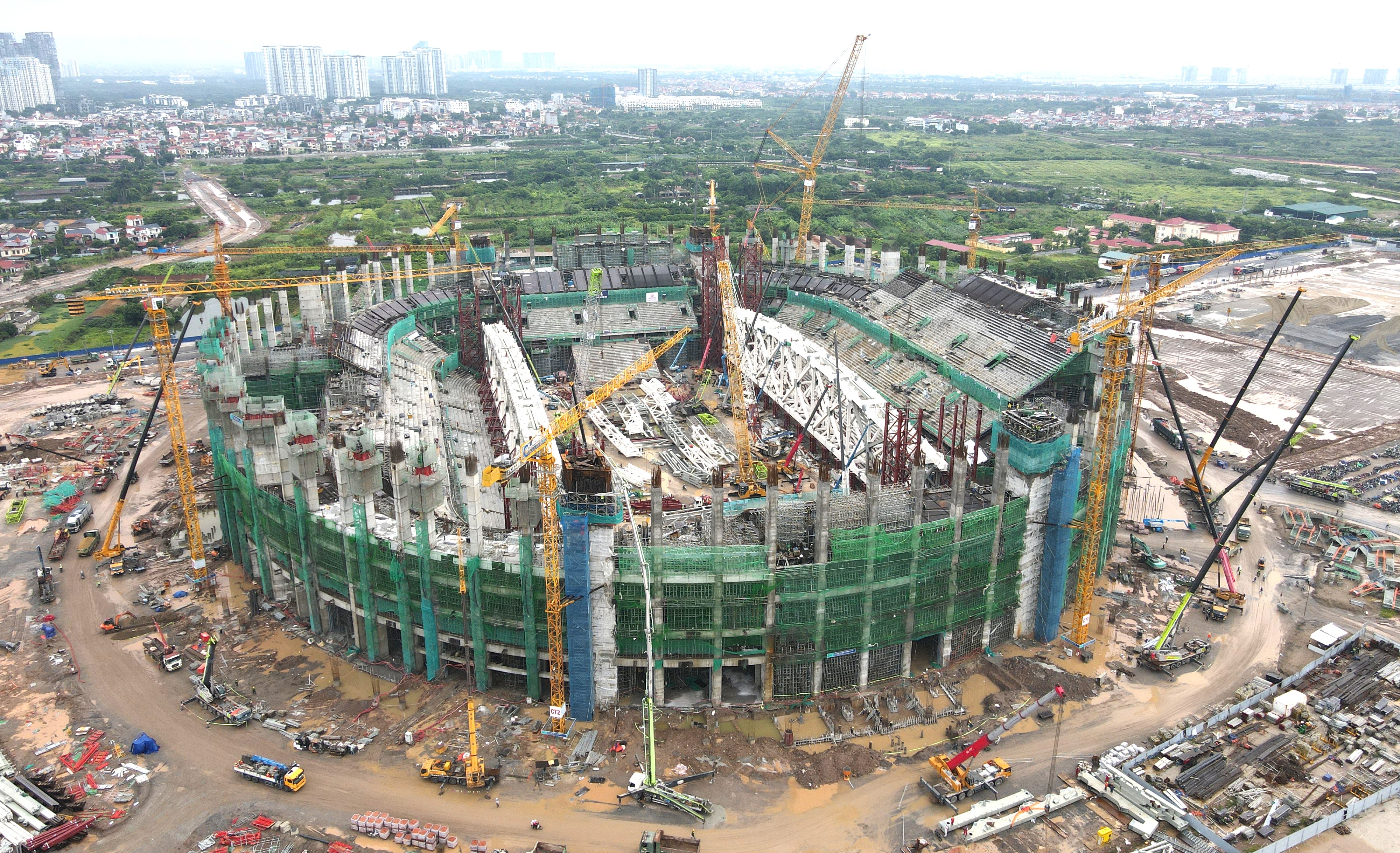 Sân vận động lớn thứ 2 Việt Nam hiện nay thi công ra sao?