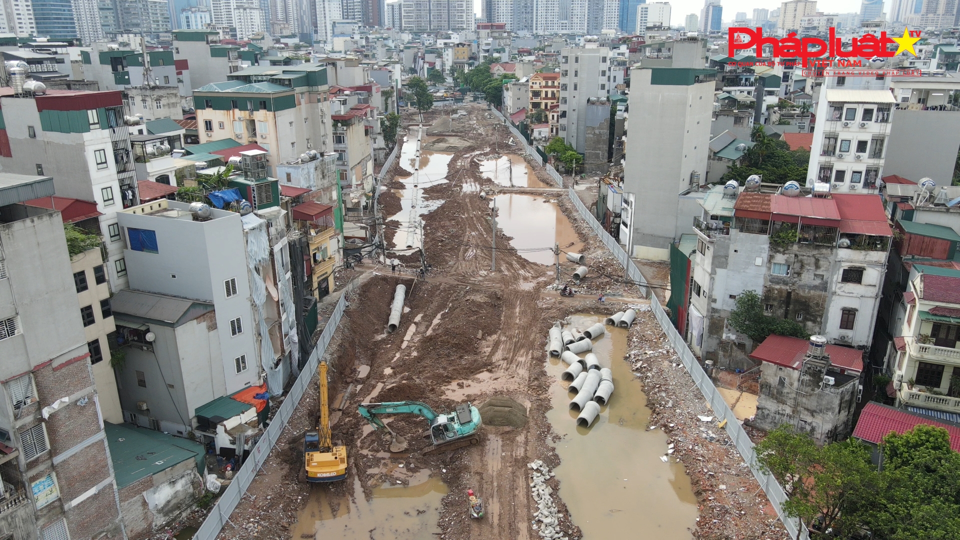 Hình hài đường 2,5 đoạn xuyên tâm qua khu vực Thanh Xuân và Khương Đình