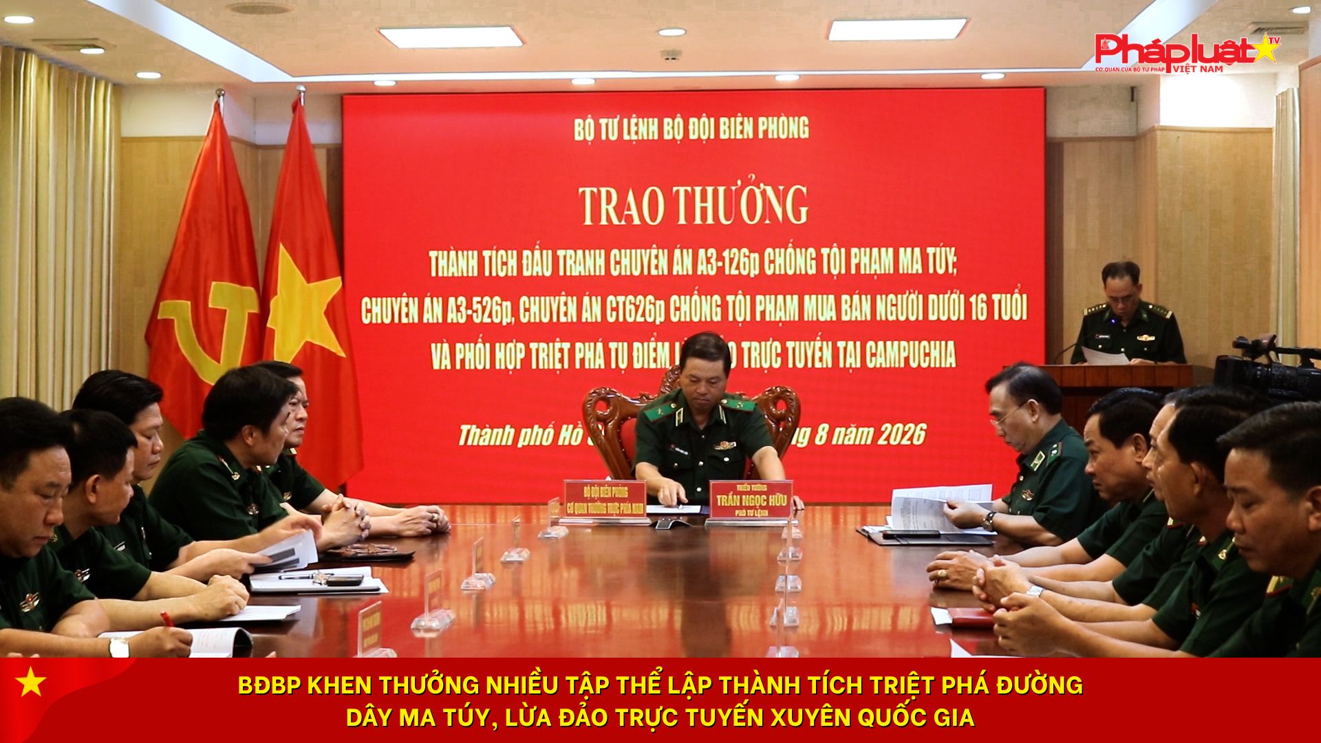 BĐBP khen thưởng nhiều tập thể lập thành tích triệt phá đường dây ma túy, lừa đảo trực tuyến xuyên quốc gia.