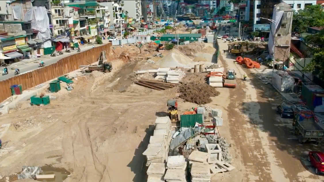 Đường Vành đai 1 Hoàng Cầu – Voi Phục tăng tốc thi công, hướng tới thông xe kỹ thuật trước ngày 2/9
