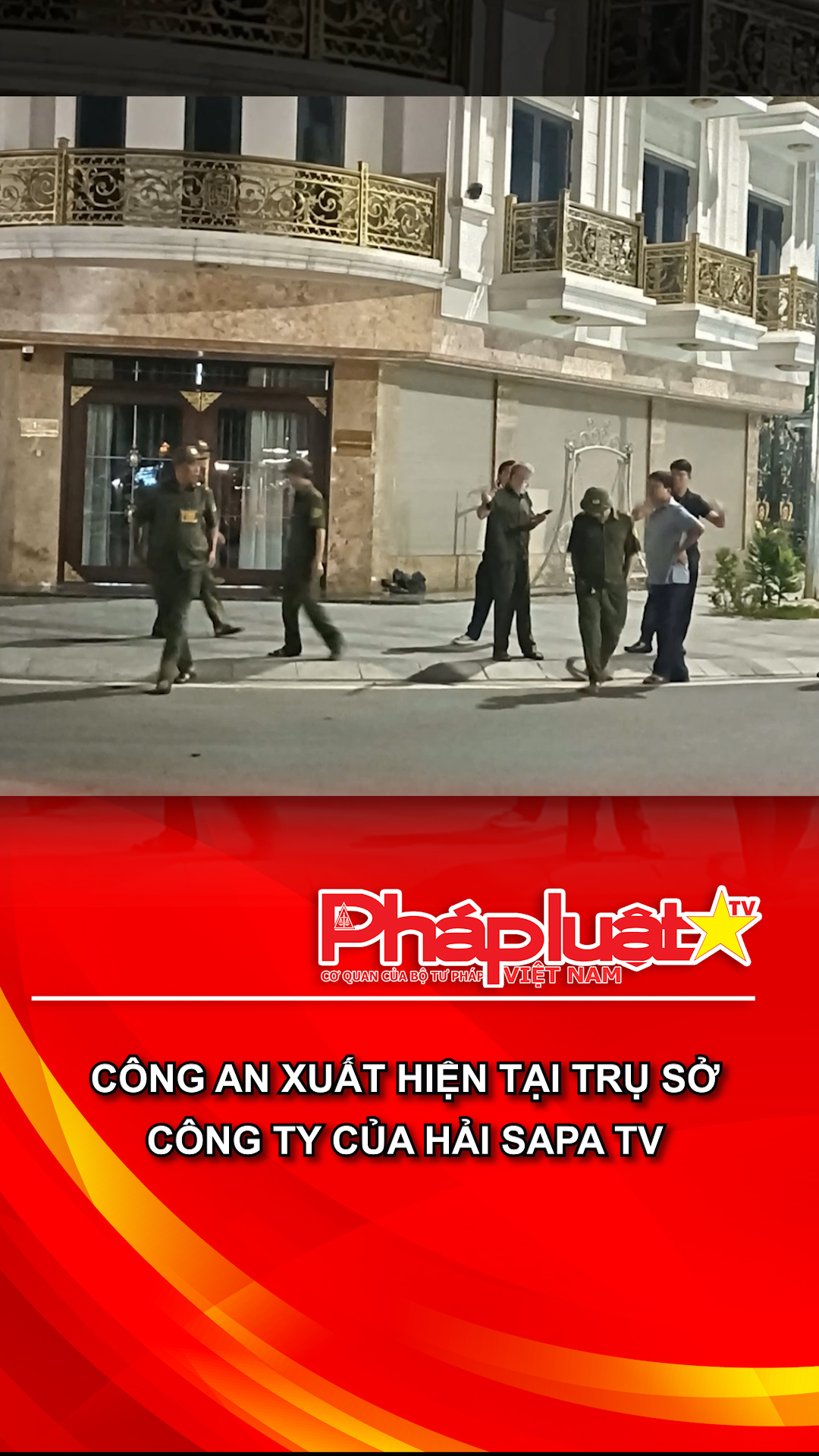 Công an xuất hiện tại trụ sở công ty của Hải Sapa TV.
