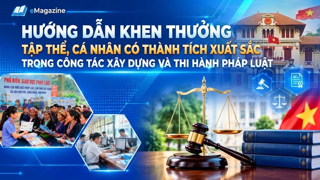 Hướng dẫn khen thưởng tập thể, cá nhân có thành tích xuất sắc trong công tác xây dựng và thi hành pháp luật