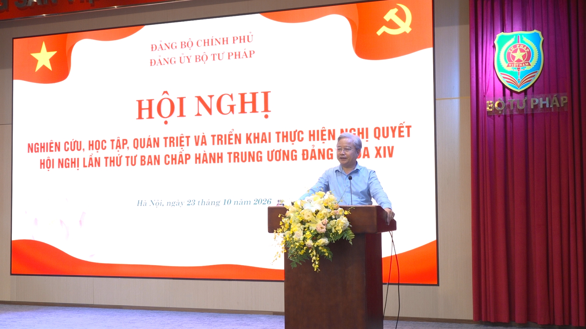 Đảng ủy Bộ Tư pháp quán triệt, triển khai thực hiện Nghị quyết Hội nghị Trung ương 4 khóa XIV