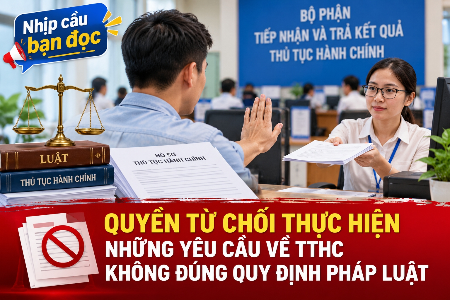 Nhịp cầu bạn đọc: Quyền từ chối thực hiện những yêu cầu về TTHC không đúng quy định pháp luật