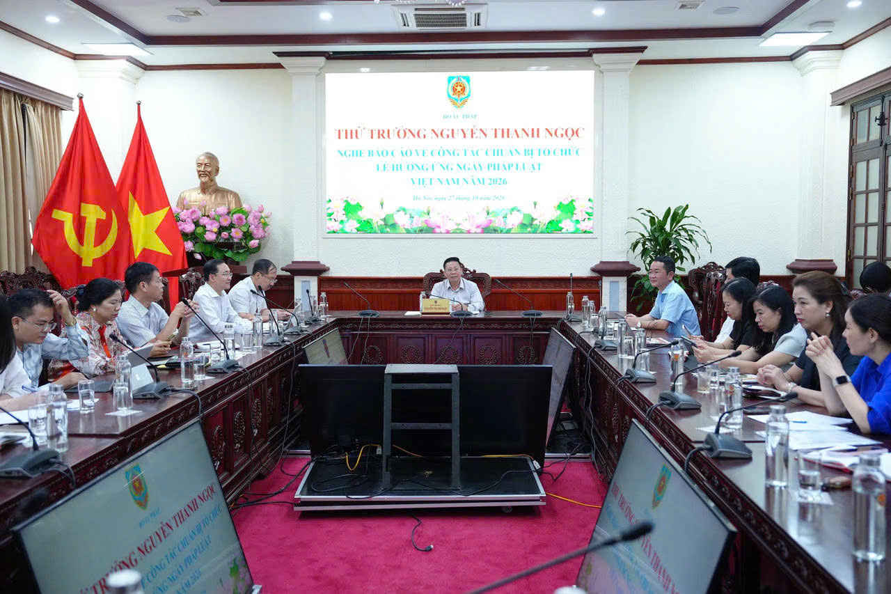 Bảo đảm tổ chức Lễ hưởng ứng Ngày Pháp luật Việt Nam năm 2026 trang trọng, hiệu quả