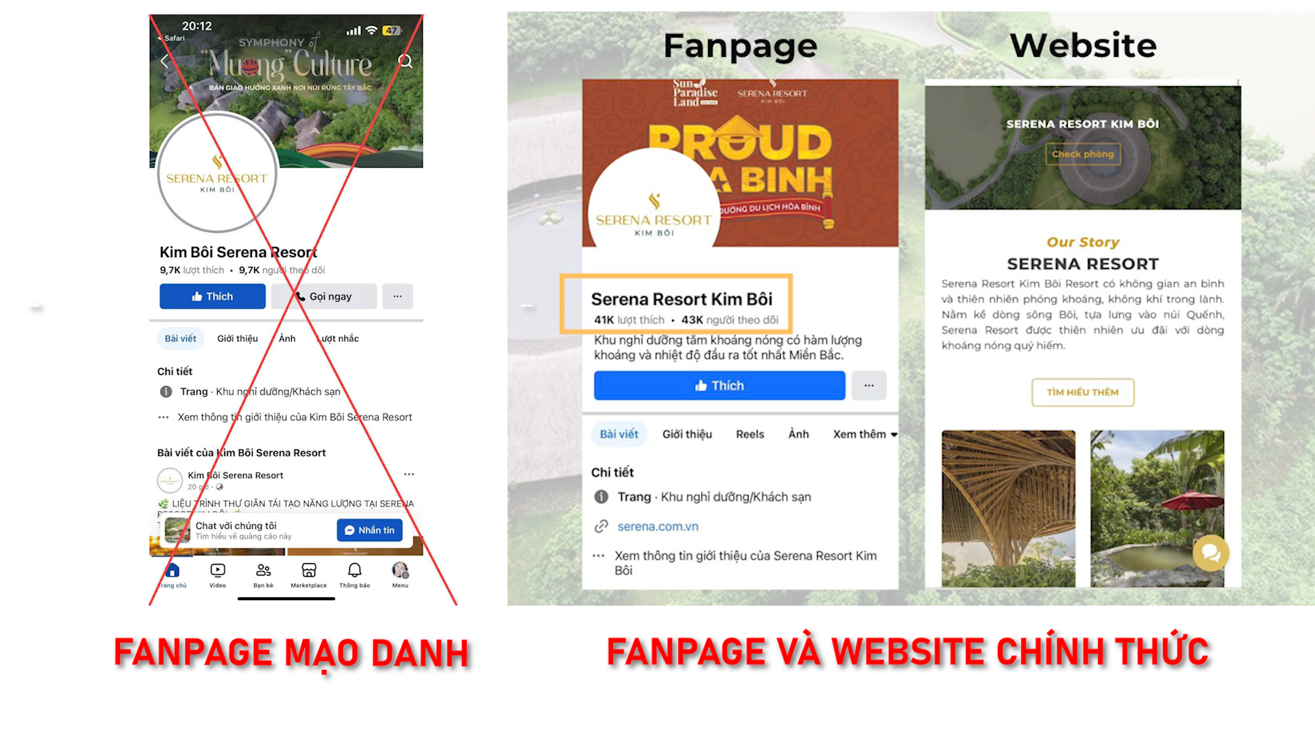 Page mạo danh nhìn từ bên ngoài không khác gì 